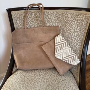 COPY - Anthropologie Leather Bag & Clutch Set